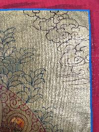 Tibetan Buddhist Thangka Of [maitreya Buddha], Real 24k Gold, [hand Painted]