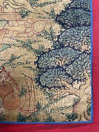 Tibetan Buddhist Thangka Of [maitreya Buddha], Real 24k Gold, [hand Painted]