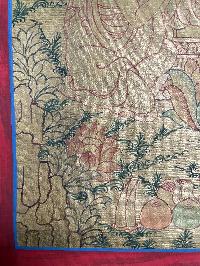 Tibetan Buddhist Thangka Of [maitreya Buddha], Real 24k Gold, [hand Painted]