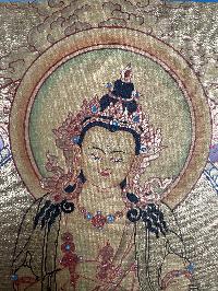 Tibetan Buddhist Thangka Of [vajrasattva], Real 24k Gold, [hand Painted]