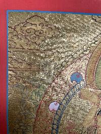 Tibetan Buddhist Thangka Of Vajrasattva With Consort, [shakti], Yab-yum, Real 24k Gold, [hand Painted]