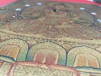 Tibetan Buddhist Thangka Of Vajrasattva With Consort, [shakti], Yab-yum, Real 24k Gold, [hand Painted]
