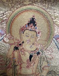 Tibetan Buddhist Thangka Of [vajrasattva], Real 24k Gold, [hand Painted]