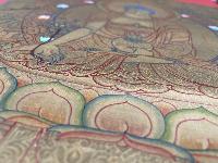 Tibetan Buddhist Thangka Of [medicine Buddha], Real 24k Gold, [hand Painted]