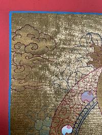 Tibetan Buddhist Thangka Of [medicine Buddha], Real 24k Gold, [hand Painted]