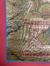 Tibetan Buddhist Thangka Of [medicine Buddha], Real 24k Gold, [hand Painted]