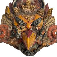 Buddhist Handmade Mask Of Garuda, [antique, Yellow Color]