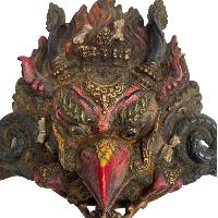 Buddhist Handmade Mask Of Garuda, [antique, Red Color]