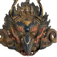 Buddhist Handmade Mask Of Garuda, [antique, Blue Color]