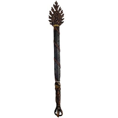 Buddhist Handmade Fire Sword Vajra At Handle, [antique Finishing]