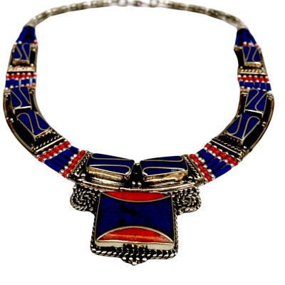 Handmade Nepali [tribal] Necklace, With [stone Setting]