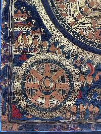 Tibetan Buddhist Thangka Painting Of Pancha Buddha Mandala, [hand Painted]