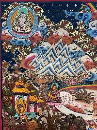 Tibetan Buddhist Thangka Painting Of The Way To Heaven, [hand Painted]