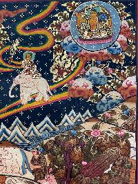 Tibetan Buddhist Thangka Painting Of The Way To Heaven, [hand Painted]