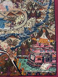 Tibetan Buddhist Thangka Painting Of The Way To Heaven, [hand Painted]