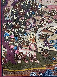 Tibetan Buddhist Thangka Painting Of The Way To Heaven, [hand Painted]