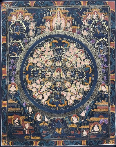 Tibetan Buddhist Thangka Painting Of Buddha Mandala, [hand Painted]