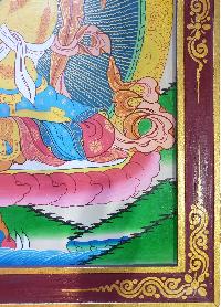 Tibetan Buddhist Thangka Painting Of Manjushri, [wooden Frame]