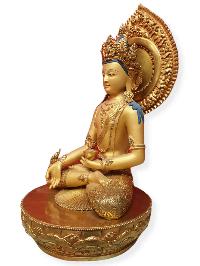 [master Quality], Buddhist Statue Of Medicine Buddha, [full Gold Plated, Stone Setting, Face Painted]