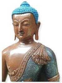 Buddhist Statue Of Shakyamuni Buddha, [chocolate Oxidized]