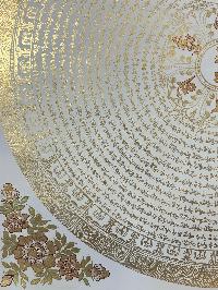 Tibetan Buddhist Thangka Of Mantra Mandala, Real 24k Gold, [hand Painted]