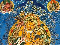 Tibetan Buddhist Thangka Of Jambhala: Namtose, Real 24k Gold, [hand Painted]