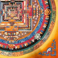 Buddhist Handmade Thangka Of Kalachakra Mandala, Sand Mandala, Wheel Of Time, Dalai Lama Thangka, [hand Painted]