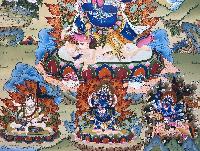 Buddhist Handmade Thangka Of Black Mahakala, [hand Painted]