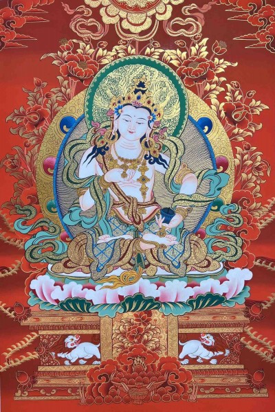 Buddhist Handmade Thangka Of Vajrasattva, [hand Painted]