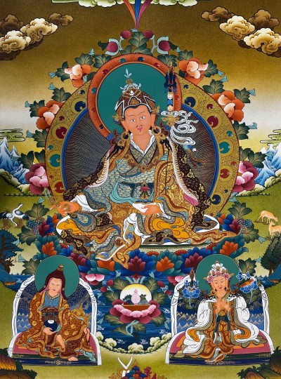 Buddhist Handmade Thangka Of Padmasambhava, [hand Painted]