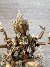 Buddhist Miniature Statue Of Namgyalma, [silver And Chocolate Oxidized]