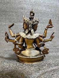 Buddhist Miniature Statue Of Namgyalma, [silver And Chocolate Oxidized]