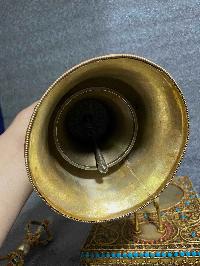 Buddhist Handmade Bell And Dorje With Base, [stone Setting], Siku Design