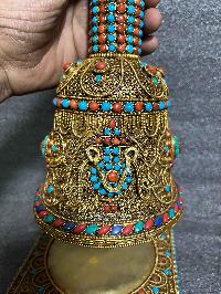 Buddhist Handmade Bell And Dorje With Base, [stone Setting], Siku Design