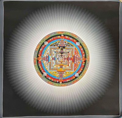 Buddhist Handmade Kalachakra Mandala, Sand Mandala, Wheel Of Time, Dalai Lama Thangka [hand Painted]