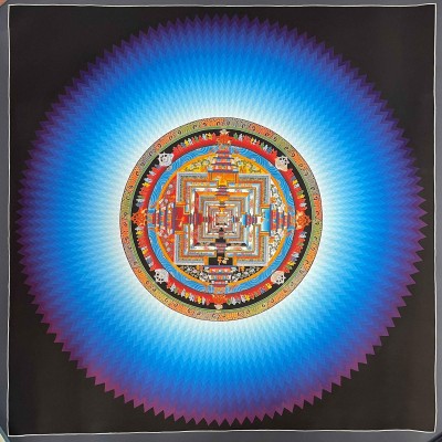 Buddhist Handmade Kalachakra Mandala, Sand Mandala, Wheel Of Time, Dalai Lama Thangka [hand Painted]