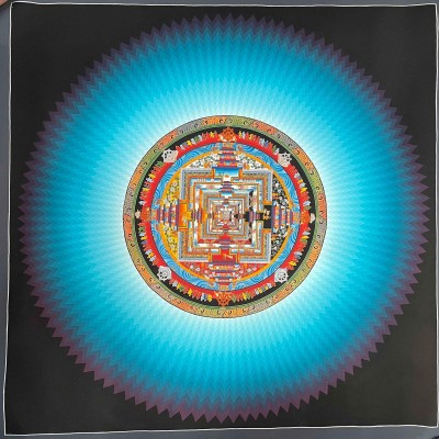 Buddhist Handmade Kalachakra Mandala, Sand Mandala, Wheel Of Time, Dalilama Thangka [hand Painted]
