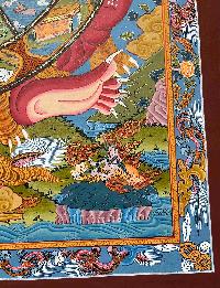 Buddhist Handmade Thangka Painting Of Wheel Of Life, [real Gold, Hand Painted]