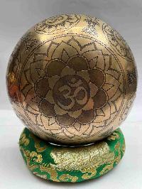 Buddhist Handmade [jambati] Singing Bowl With [] Design, [fine Carving], [select Accessories]