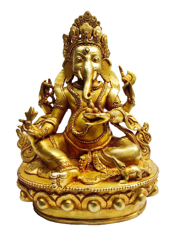 Ganesh Statue, Buddhist Statue Of Ganesh, [full Gold Plated]