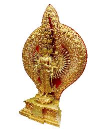 [high Quality], Buddhist Statue Of 1000 Arms Sahasrabhuja Avalokitesvara, [full Gold Plated, Face Painted]