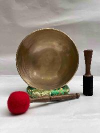 Buddhist Hand Beaten Singing Bowl, [ganesh] Design, [etching Carving], [select Accessories]