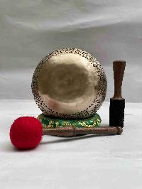 Buddhist Hand Beaten Singing Bowl, [elephant] Design, [etching Carving], [select Accessories]