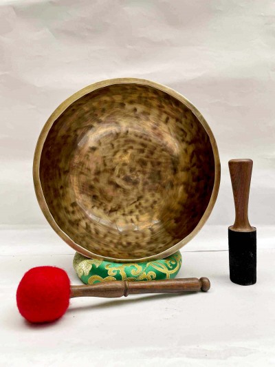 Buddhist Hand Beaten Full Moon] Singing Bowl, [select Accessories]