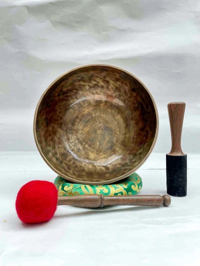 Buddhist Hand Beaten [full Moon] Singing Bowl, [select Accessories]