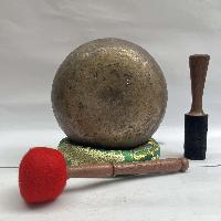 [old] Hand Beaten Bronze [kopre] Singing Bowl With [antique], [select Accessories]