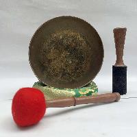 [old] Hand Beaten Bronze [kopre] Singing Bowl With [antique], [select Accessories]