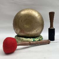 [old] Hand Beaten Bronze [kopre] Singing Bowl With [antique], [select Accessories]