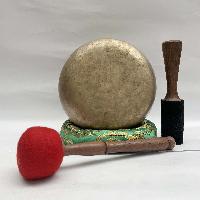 [old] Hand Beaten Bronze [kopre] Singing Bowl With [antique], [select Accessories]