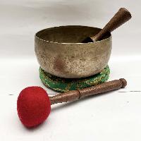 [old] Hand Beaten Bronze [kopre] Singing Bowl With [antique], [select Accessories]